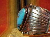 Fred Thompson Navajo Wide Cuff Bracelet w/Kingman TQ c.1970～