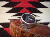Chris Billie Tufa Cast Repousse & Stamped Silver Ring  JP26