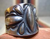 Chris Billie Tufa Cast Repousse & Stamped Silver Ring  JP26