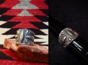 Chris Billie Tufa Cast Repousse & Stamped Silver Ring  JP26