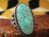 Vintage Navajo Silver Ring w/Gem Grade #8 Turquoise  c.1945～