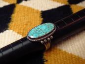 Vintage Navajo Silver Ring w/Gem Grade #8 Turquoise  c.1945～