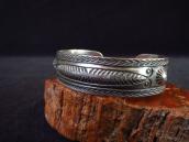 Antique Navajo Repoused & Stamped Silver Cuff  c.1915～