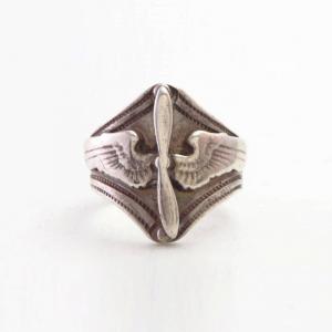 Atq【Prop & Wings/U.S. Air Corps】Navajo Silver Ring c.1940～