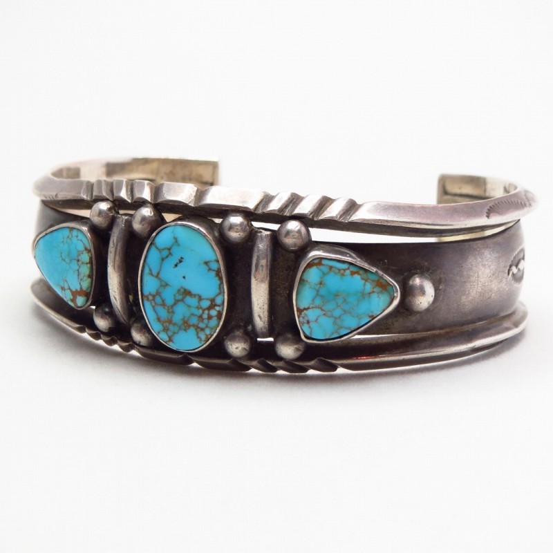 Vintage Navajo Gem Grade #8 Turquoise Cuff Bracelet  c.1950～