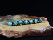 Atq Zuni or Navajo GemQuality No.8 Turquoise Row Pin c.1935～
