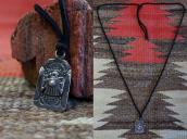 Antique 卍 Stamped Thunderbird Tag Pendant Necklace  c.1920～