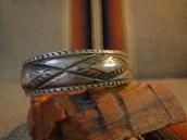 Greg Lewis Acoma Diamond Repoused Ingot Silver Cuff Bracelet