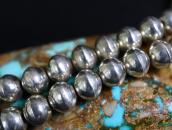 Old "Navajo Pearl" Good Weight  Silver Bead Necklace c.1970～