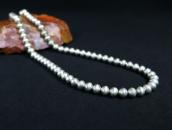 Old "Navajo Pearl" Good Weight  Silver Bead Necklace c.1970～