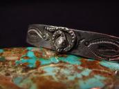 Antique Snake Applique Ingot Silver Cuff Bracelet  c.1930～