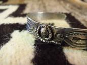 Antique Snake Applique Ingot Silver Cuff Bracelet  c.1930～
