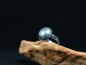 Antique Navajo Pearl Face Tourist Ring in Silver c.1940