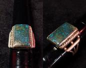 Vintage Square High Grade Lone Mt. Turquoise Ring  c.1940