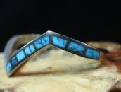 Vintage Zuni #8 Turquoise Inlay Silver Zig Zag Cuff  c.1960
