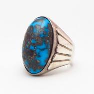 【Julian Lovato】Kewa Silver Ring w/Hi-Grade Persian Turquoise