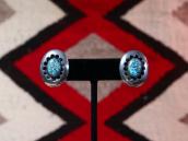 Vtg Navajo Clip On Earrings w/High Grade #8 Turquoise c.1960