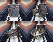 Vintage Cow Stamped Square Face Silver Ring  c.1950