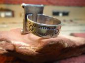 Vintage Cow Stamped Square Face Silver Ring  c.1950