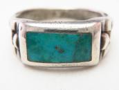 Vintage Navajo or Pueblo Turquoise Inlay Men's Ring  c.1945～