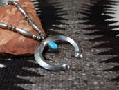 Vtg Navajo HandMade Silver Bead Necklace w/Cast Naja c.1960～