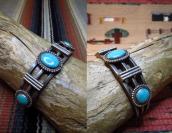 Vintage Ingot Silver Square wire Cuff Bracelet w/TQ  c.1940～