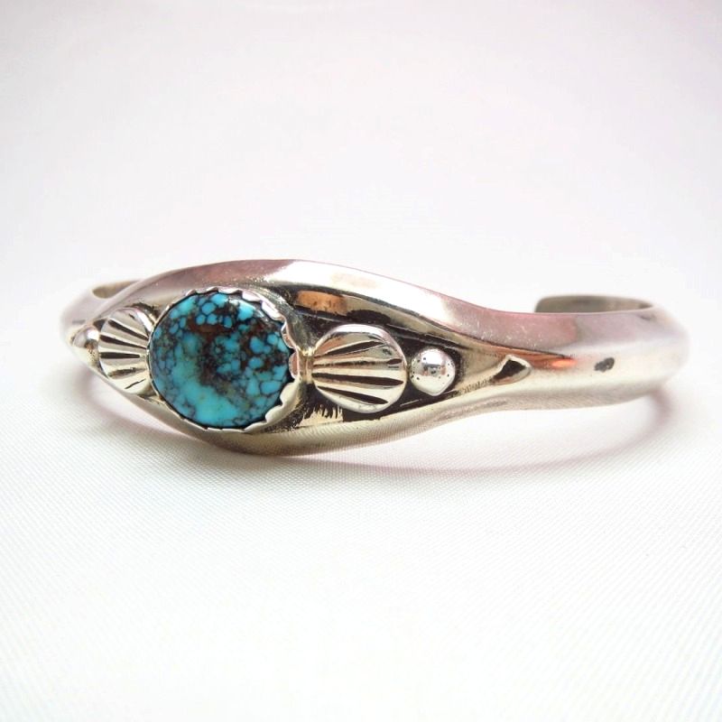 Joe H. Quintana Cochiti Silver Cuff w/Gem Grade TQ