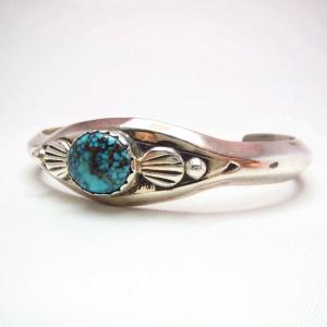 Joe H. Quintana Cochiti Silver Cuff w/Gem Grade TQ