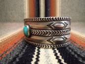 Antique Navajo Chisel Stamped Ingot Silver Cuff w/TQ c.1920～
