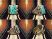 Antique Worn Silver Men's Ring w/Square cut #8 TQ  c.1940～