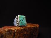 Antique Worn Silver Men's Ring w/Square cut #8 TQ  c.1940～