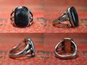 Vintage Navajo Men's Silver Ring w/Black Agate  c.1955～