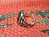 Vintage Navajo Men's Silver Ring w/Black Agate  c.1955～