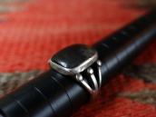 Vintage Navajo Men's Silver Ring w/Black Agate  c.1955～