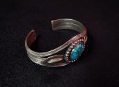 Antique 3 Triangle Wire Cuff Bracelet w/High Grade TQ  c1940