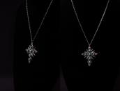 Vintage Zuni Sunburst Cross w/Turquoise Fob Necklace c.1960～