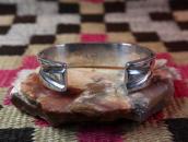 【D. Chee】Navajo Vtg Filed Silver Heavy Cuff Bracelet c.1955～