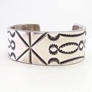 【Jack Adakai】 Navajo Vintage Heavy Silver Wide Cuff  c.1960～