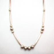 【Joe H. Quintana】 Cochiti Vintage Silver Bead Necklace M 5
