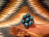 Vintage Navajo Cluster Ring w/Gem Turquoise  c.1960～