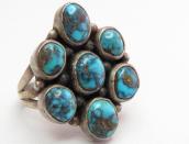Vintage Navajo Cluster Ring w/Gem Turquoise  c.1960～