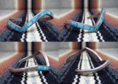 Vintage Zuni TQ Inlay Silver Zig Zag Cuff Bracelet  c.1950 1