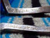 Vintage Zuni TQ Inlay Silver Zig Zag Cuff Bracelet  c.1950 1