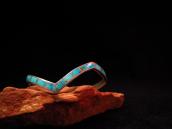 Vintage Zuni TQ Inlay Silver Zig Zag Cuff Bracelet  c.1950 1