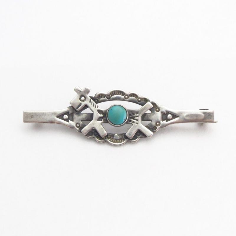 Vintage Horse Applique Silver Small Pin Brooch w/TQ  c.1940～