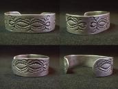 Antique Navajo Stamped Ingot Silver Cuff Bracelet  c.1925～