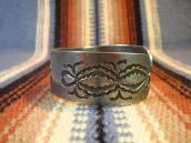 Antique Navajo Stamped Ingot Silver Cuff Bracelet  c.1925～