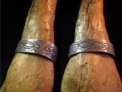 Antique Navajo Stamped Ingot Silver Cuff Bracelet  c.1925～