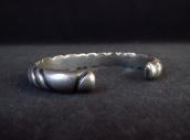 Vtg Navajo Ingot Silver Half-Round Wire Filed Cuff  c.1940～