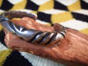 Vtg Navajo Ingot Silver Half-Round Wire Filed Cuff  c.1940～